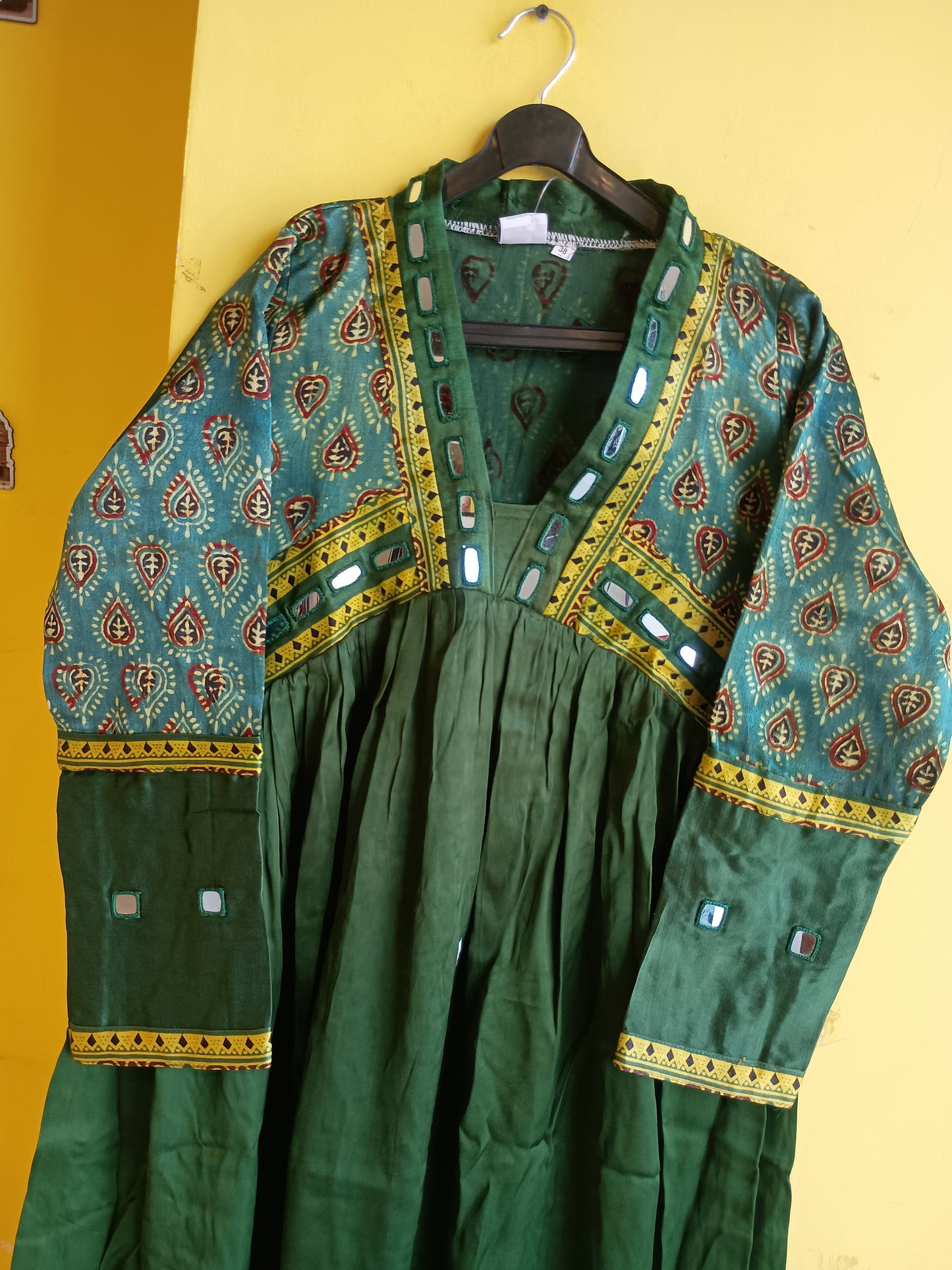 "Alia" Mashroo with modal mirror work alia cut kurti