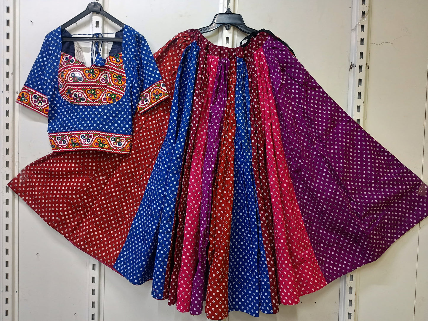 *Suhani*Navratri special full flair bandhni skirt with kamkha style blouse set