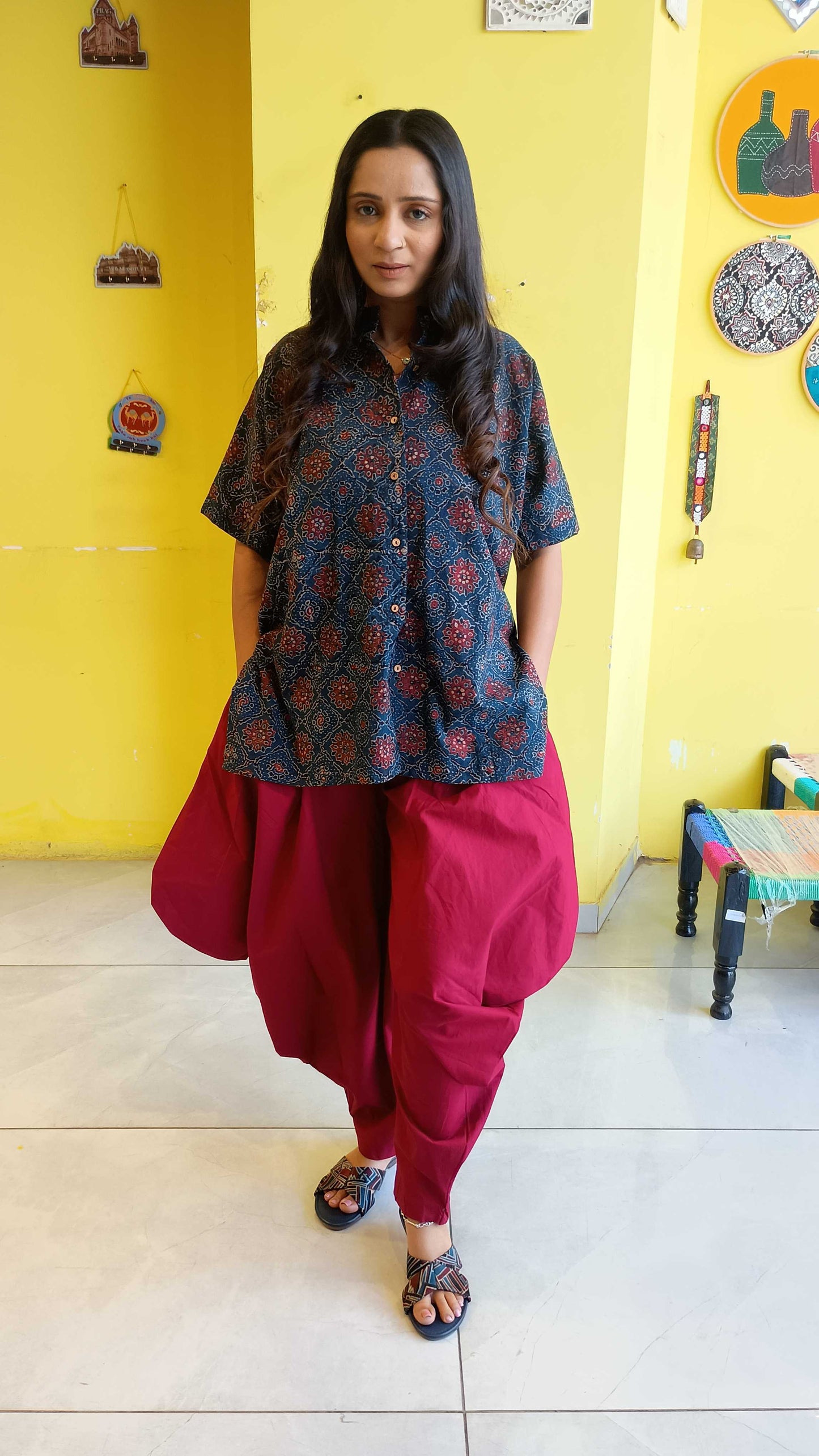 *Mistha*Natural cotton kurti with goro pant co-ord set
