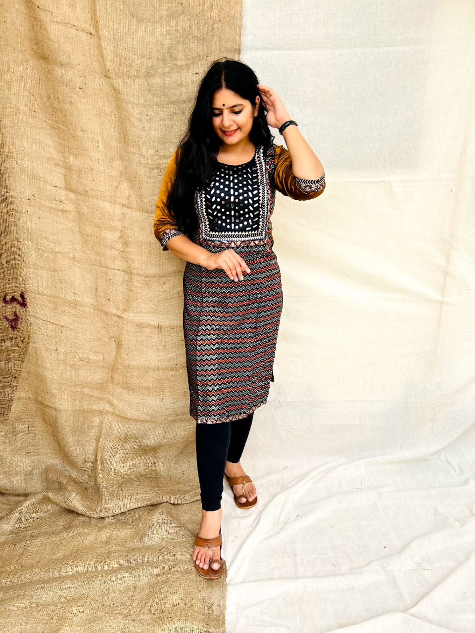 "NAITY" MASHROO MIRROR WORK KURTI