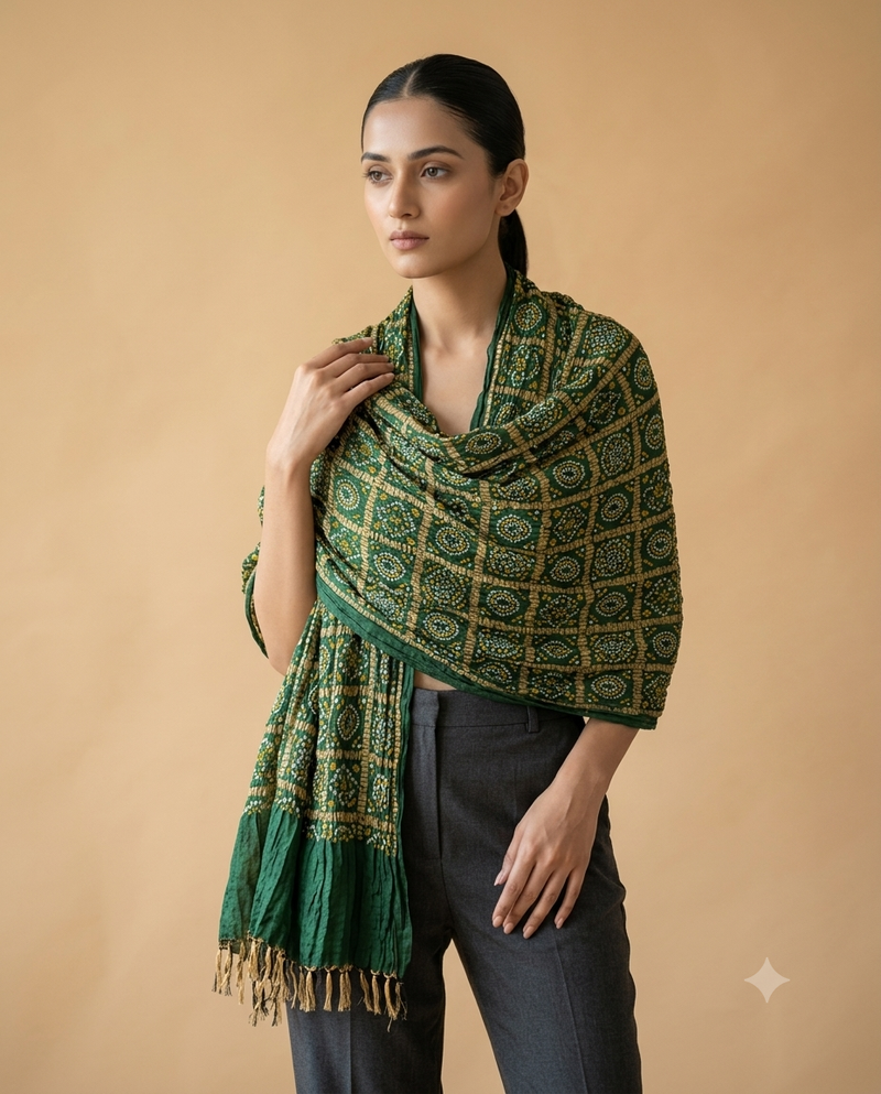 BANDHANI ZARI DUPATTA
