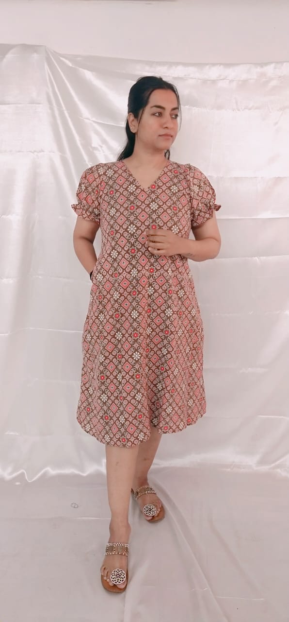 "VEEHA" New pure cotton balloon sleeves kurti