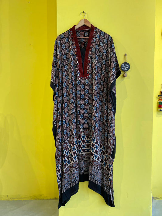 "Gita" modal mirror work long kaftan