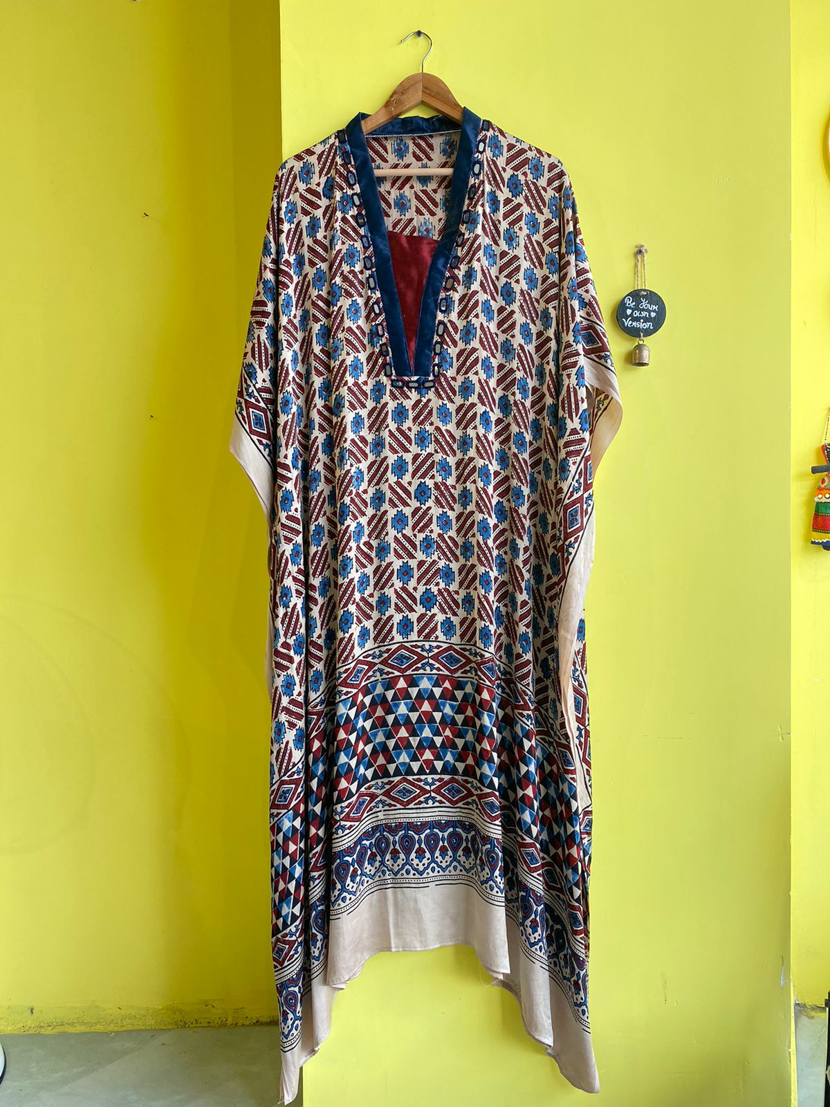 "Gita" Modal Mirror work long kaftan