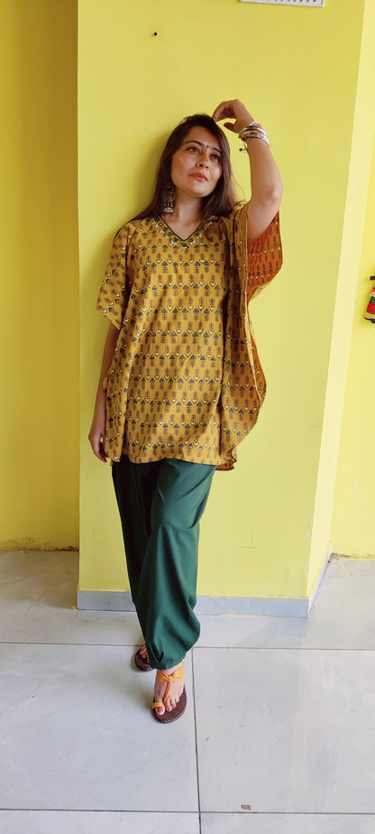 "Ankita" New Natural Cotton kaftan Co-ord set