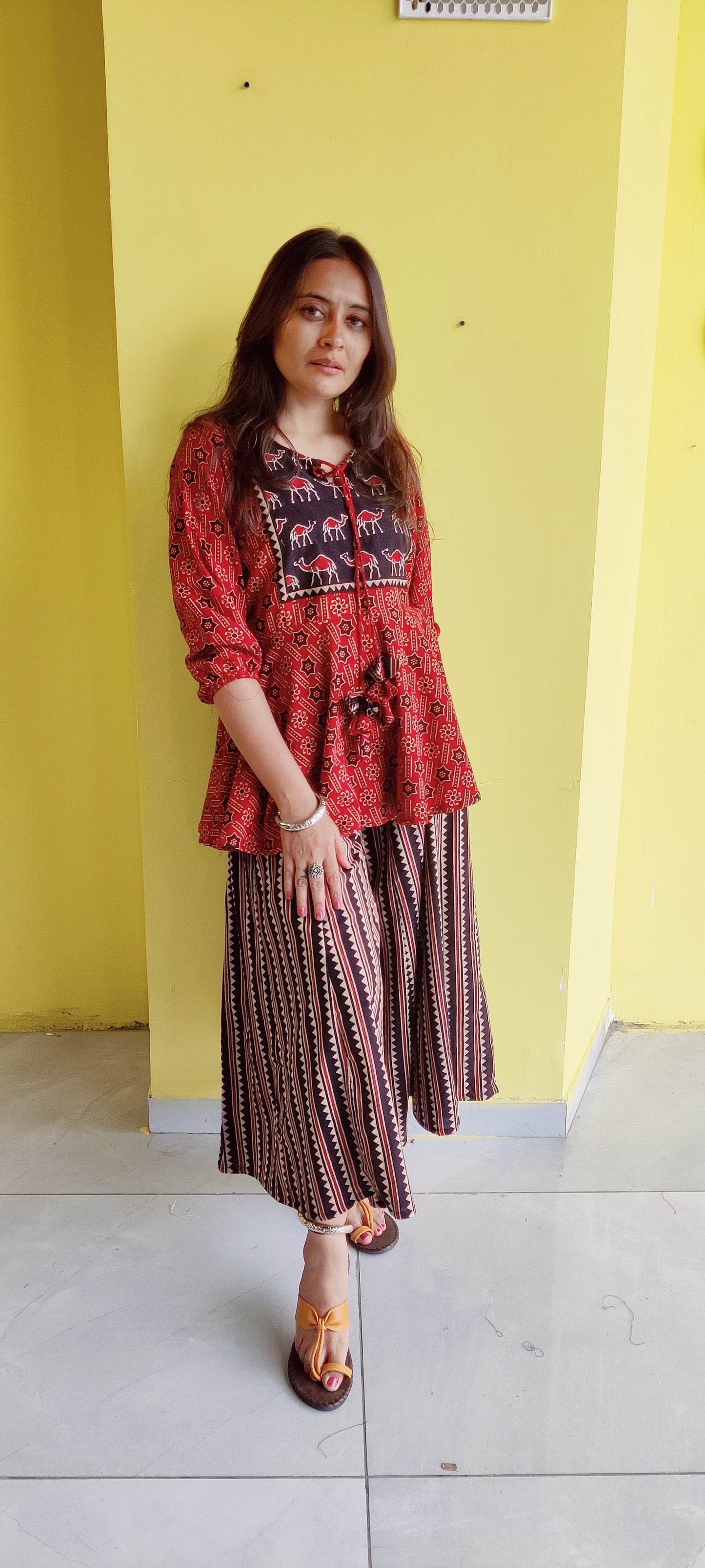 "Kulsum" Ajrakh handblock cotton co-ord set