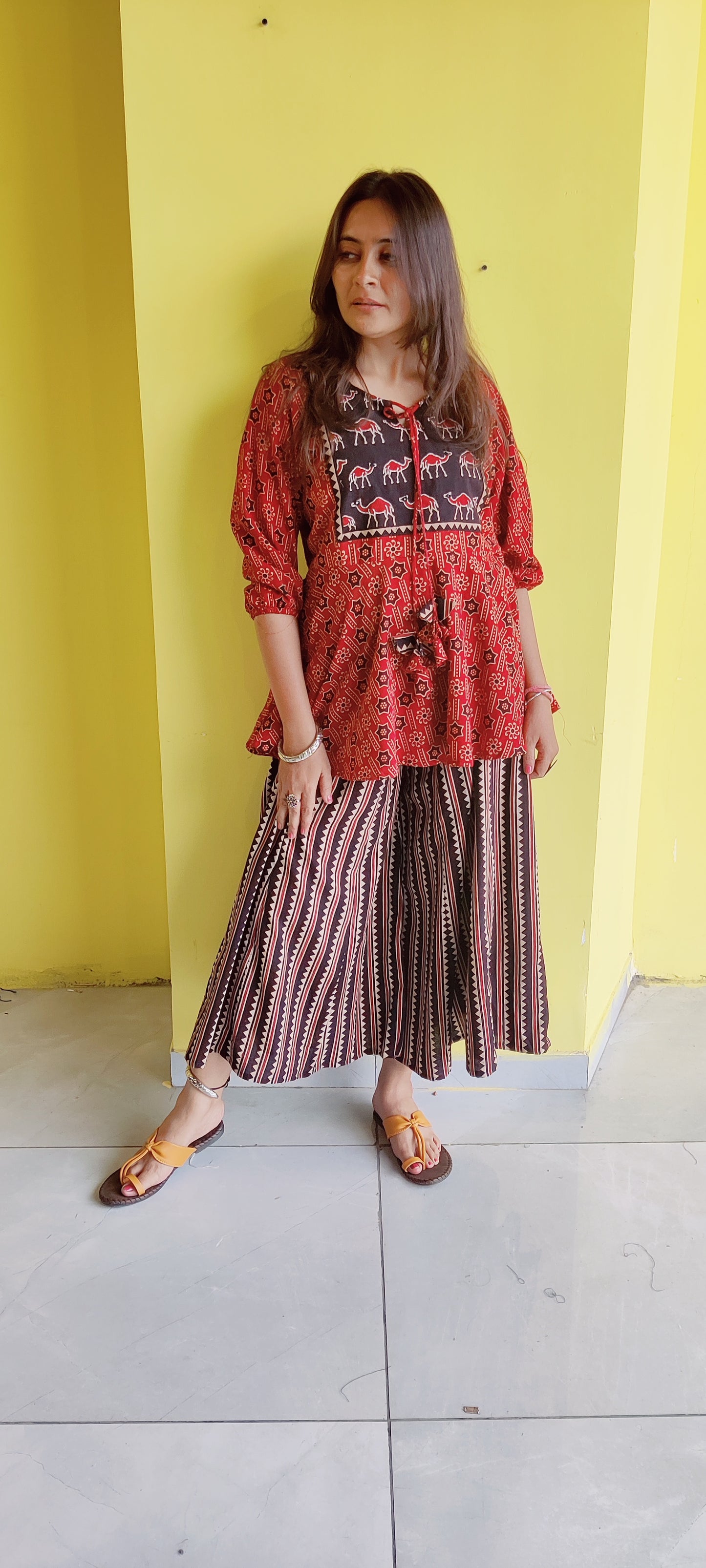 "Kulsum" Ajrakh handblock cotton co-ord set