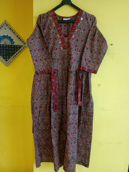 "Couple twinning "Natural cotton kurti with matching cotton shirt combo outfit