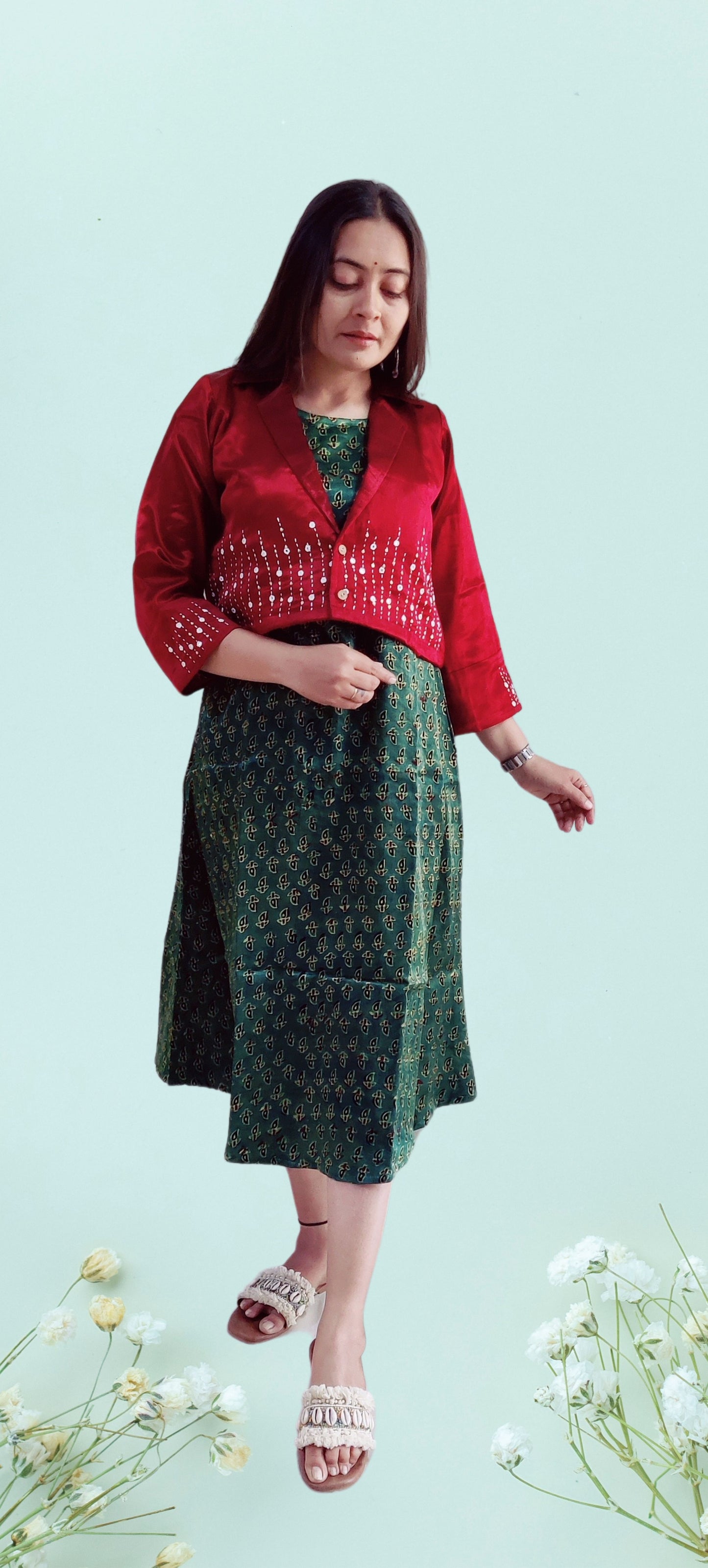 "NITYA" Mashroo kurti jacket set