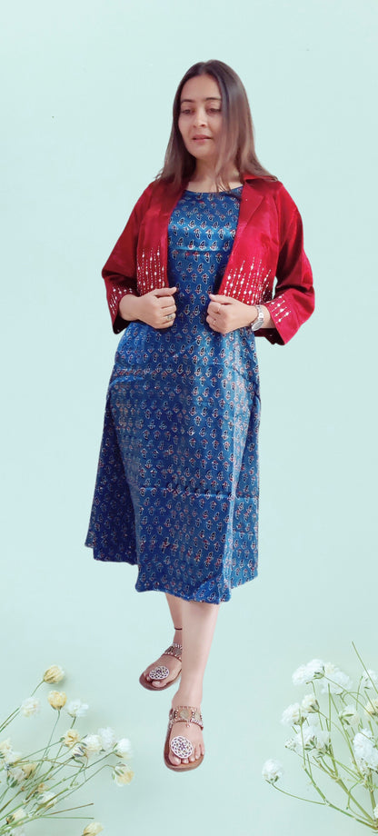 "NITYA"New mashroo kurti jacket set