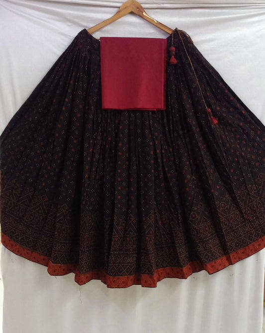 Navratri special cotton skirt with blouse piece set