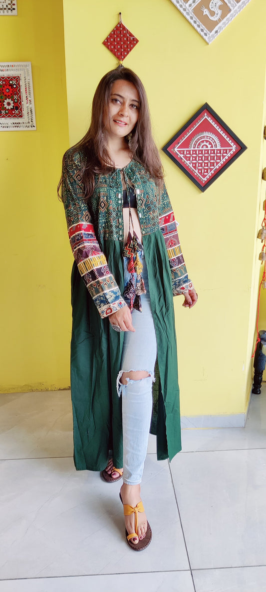 "Navratri special mirror work long jacket