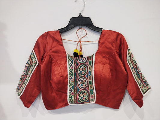 "Kriva" Red Mashroo handwork blouse