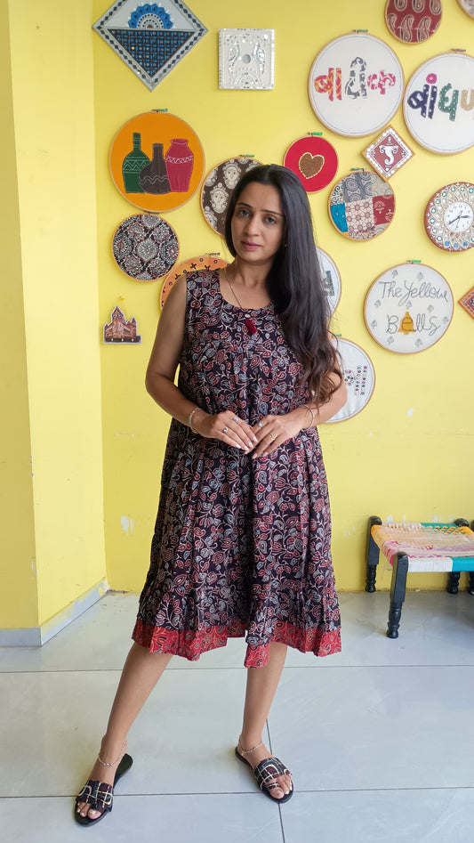 "Raavi" Black Natural cotton one piece