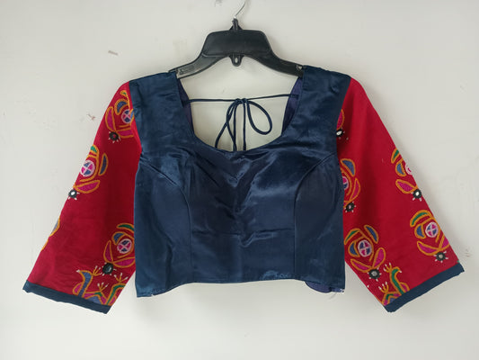 "Yogita" white mashroo sleeves work blouse