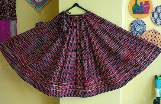 "Ragini" Pure Ajrakh handblock cotton kali skirt