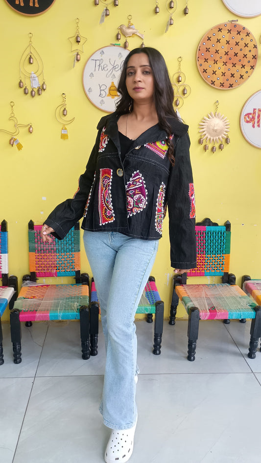 Denim Jacket Black - Navratri Special for ladies