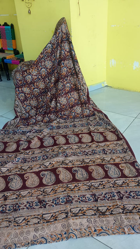 "Madhvi"Kalamkari cotton saree