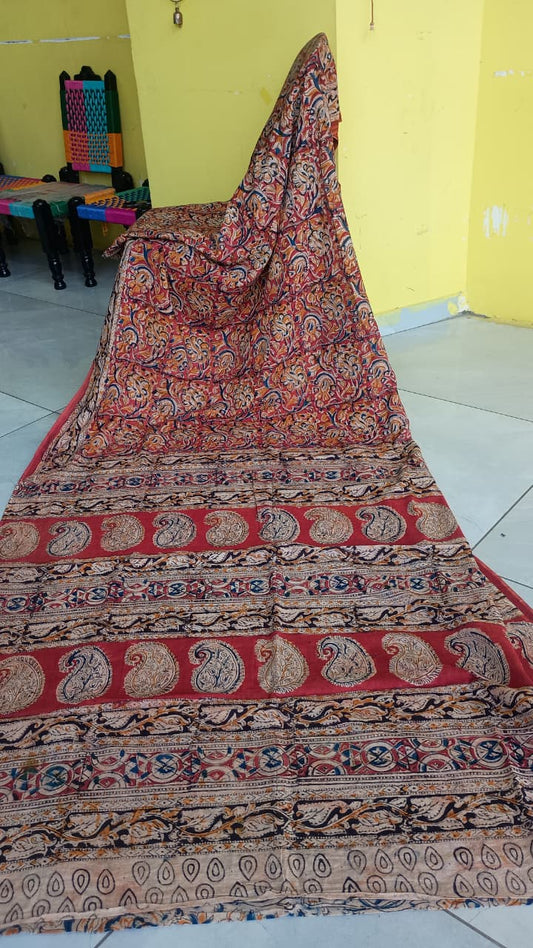 "Madhvi"Kalamkari cotton saree