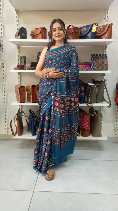 "Prachi "Ajrakh modal silk  saree