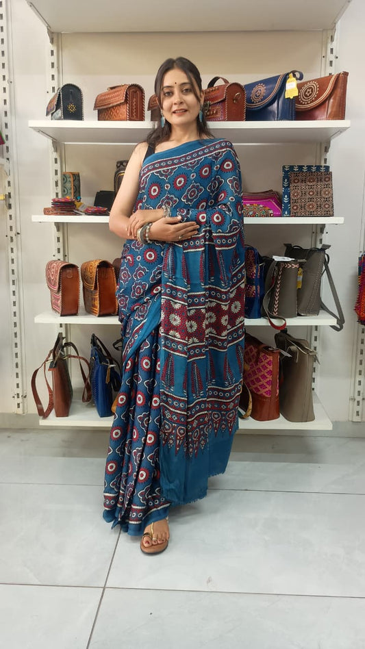 "Prachi "Ajrakh modal silk  saree
