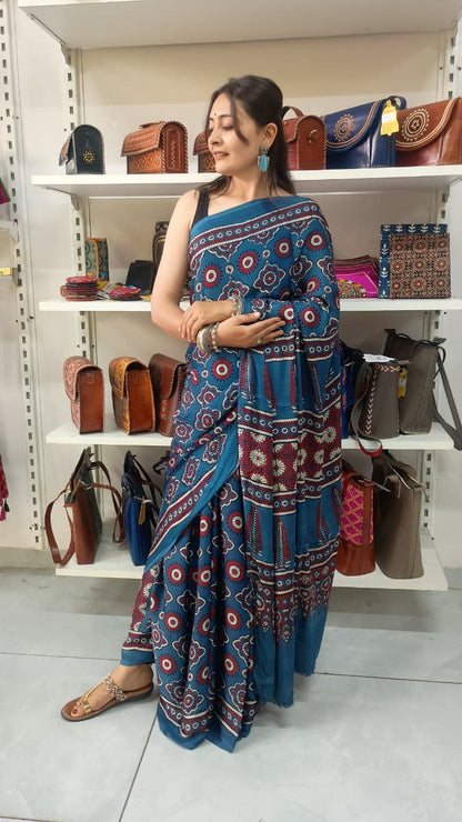 "Prachi "Ajrakh modal silk  saree