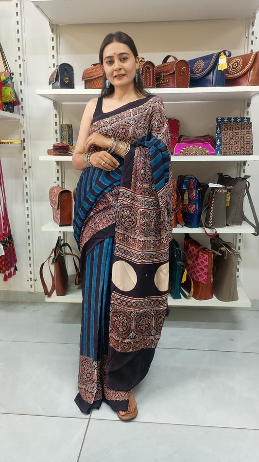 "Prachi "New ajrakh modal silk saree