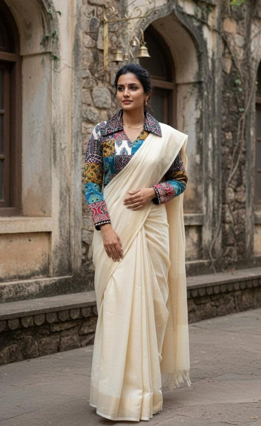 "Shirin" New mashroo patch work jacket style blouse