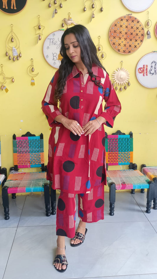 "Vanya" Semi rayon cotton co-ord set