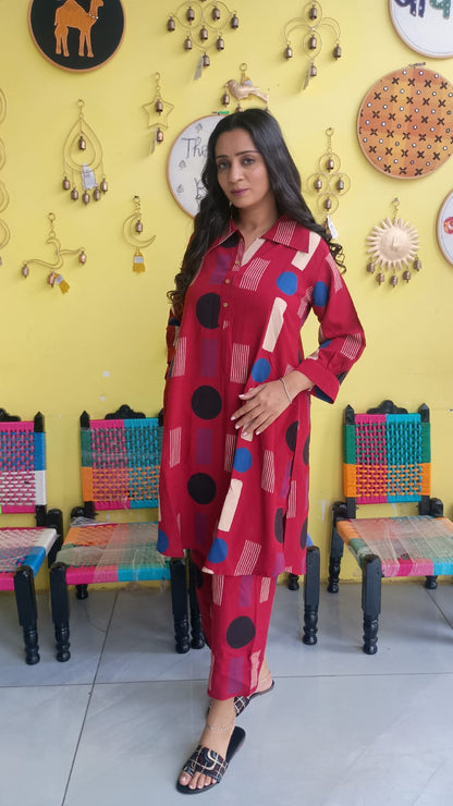 "Vanya" Semi rayon cotton co-ord set