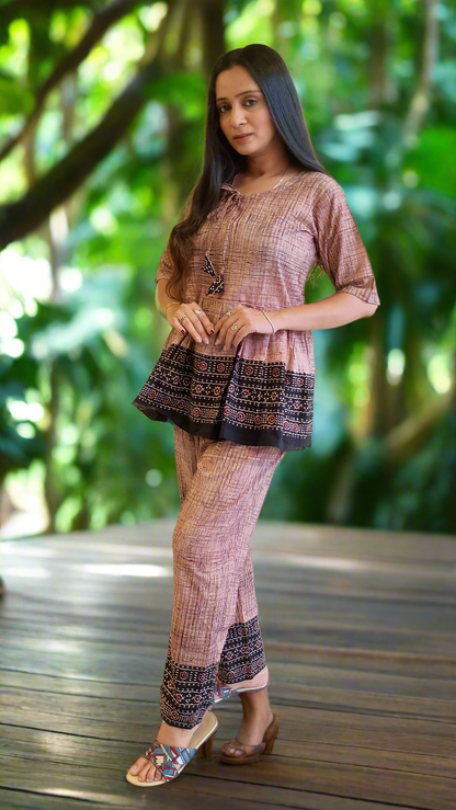 *Shree* Brush print cotton co-ord sets