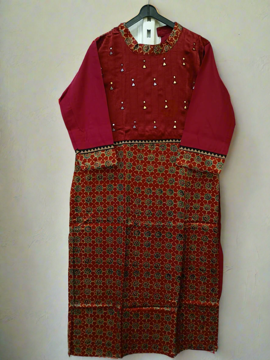 "Naity" mashroo mirror work kurti