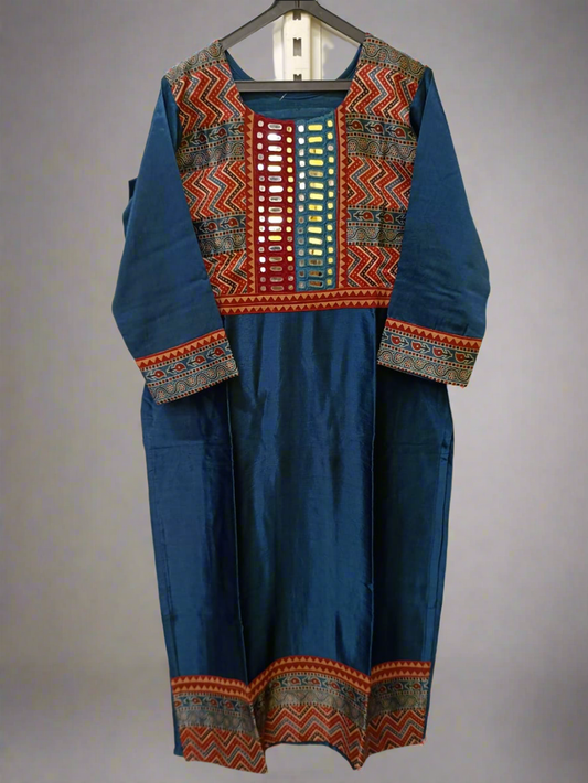 "Naity" mashroo mirror work kurti
