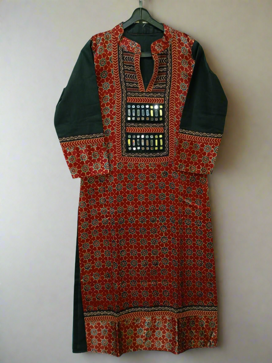 "Naity" mashroo mirror work kurti