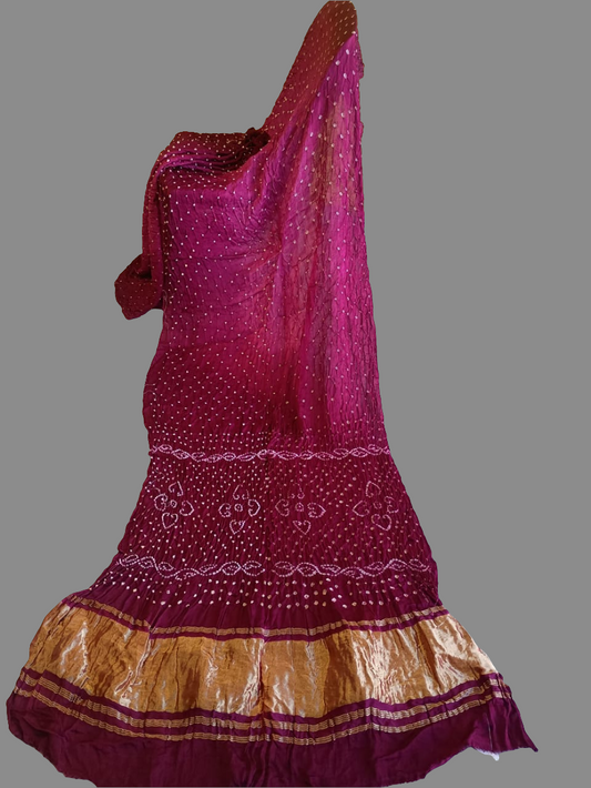 *Yamini*Modal double colour bandhej saree