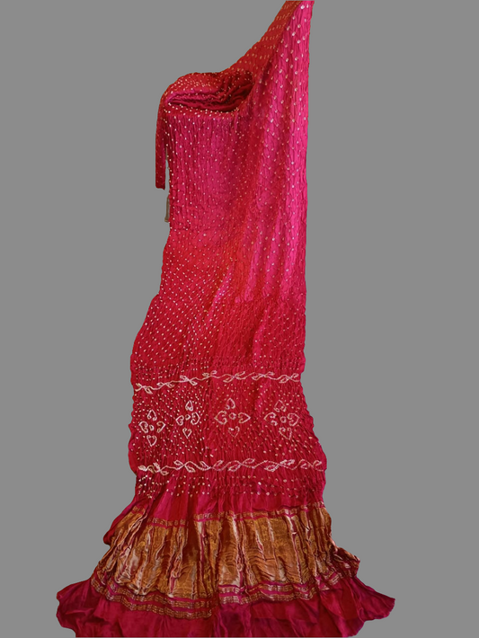 *Yamini*Modal double colour bandhej saree