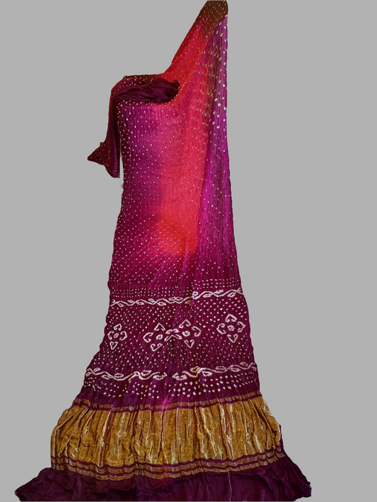 *Yamini*Modal double colour bandhej saree
