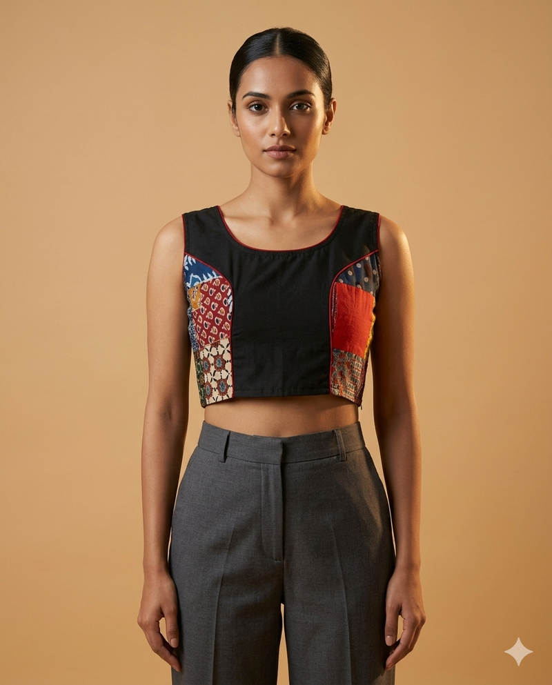 Plain Multi Patch princess cut Blouse