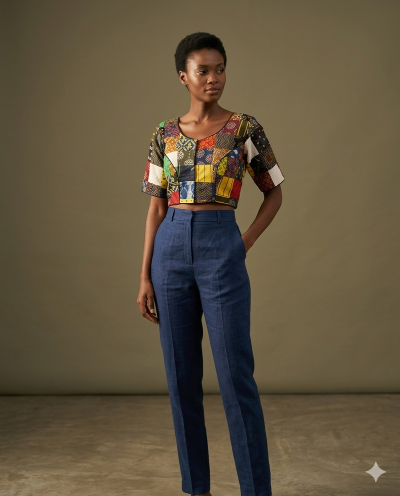 Cotton Patchwork Blouse