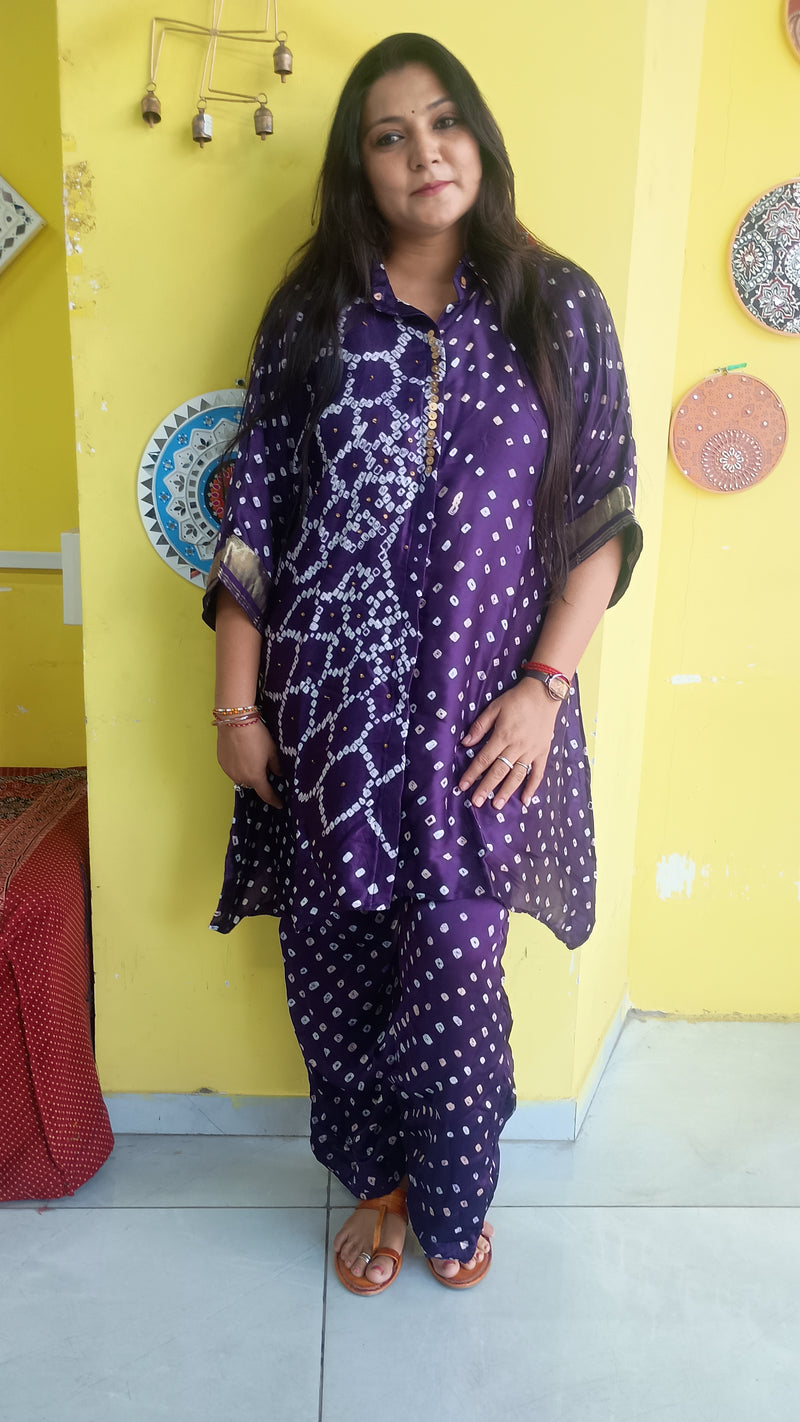 Gulabi Bandhej Co-Ord Set