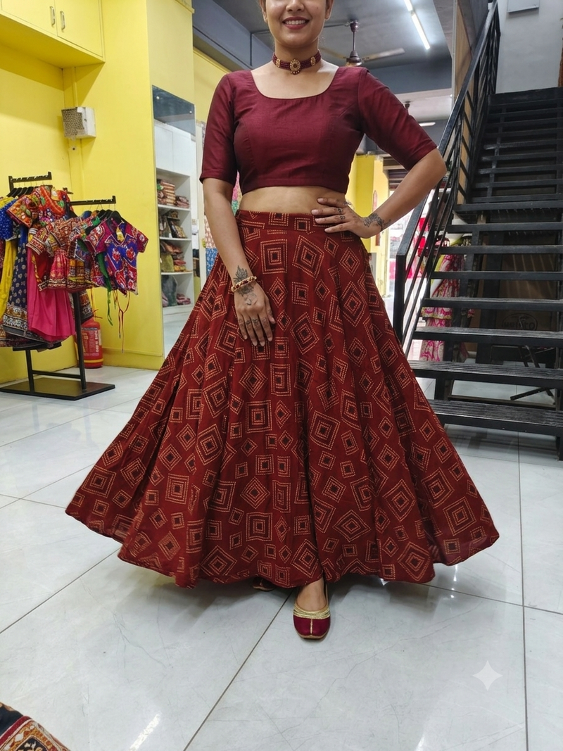 Pure cotton 7 mtr flair skirt