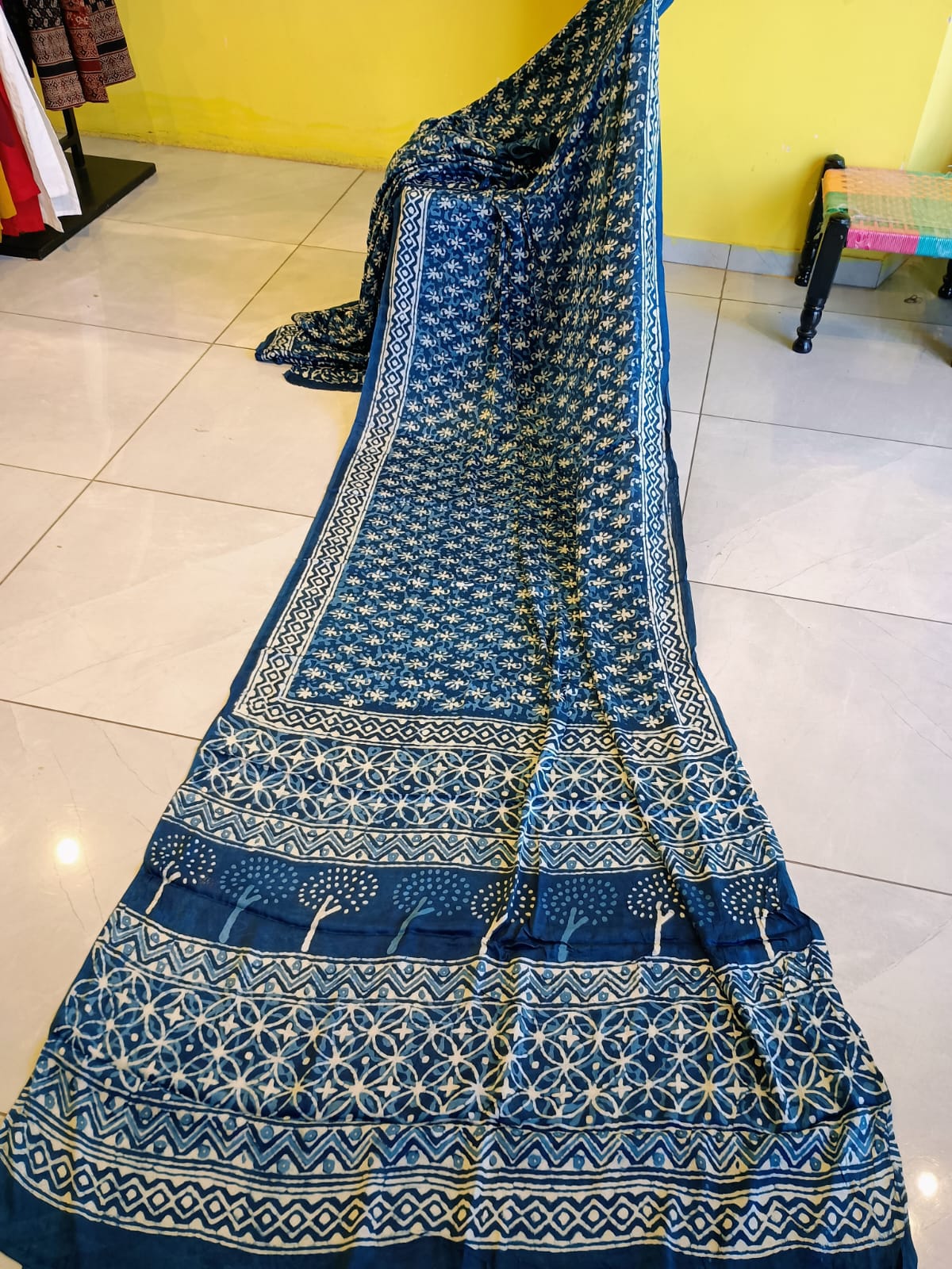 ''Vinita''  indigo modal silk saree