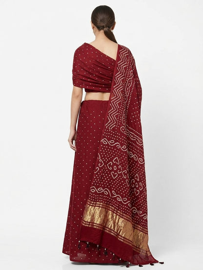 BANDHANI MODAL SILK SAREE WITH TC PALLU