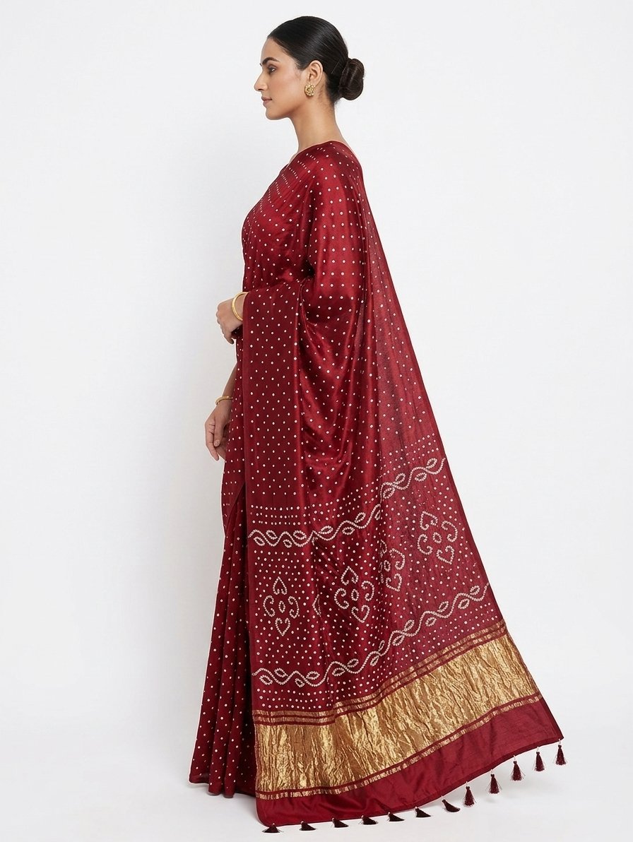 BANDHANI MODAL SILK SAREE WITH TC PALLU