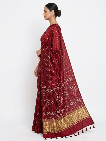 BANDHANI MODAL SILK SAREE WITH TC PALLU