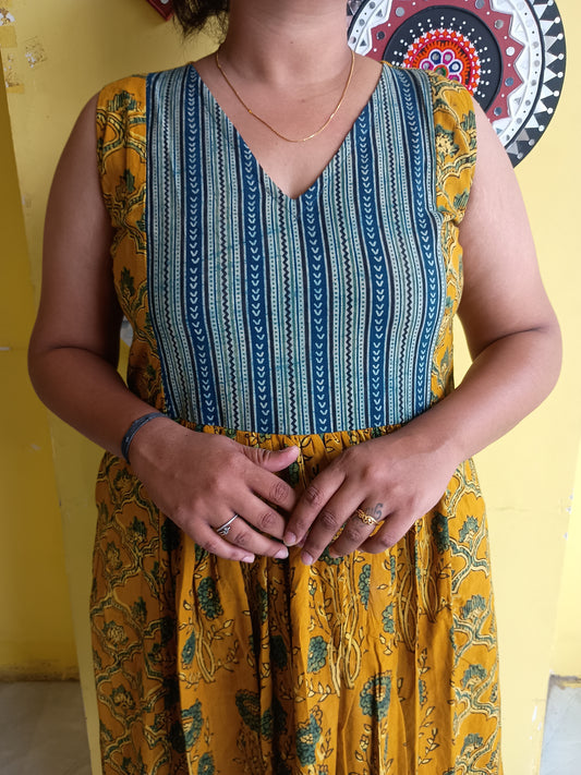 "Mishka"New natural handblock frock style kurti