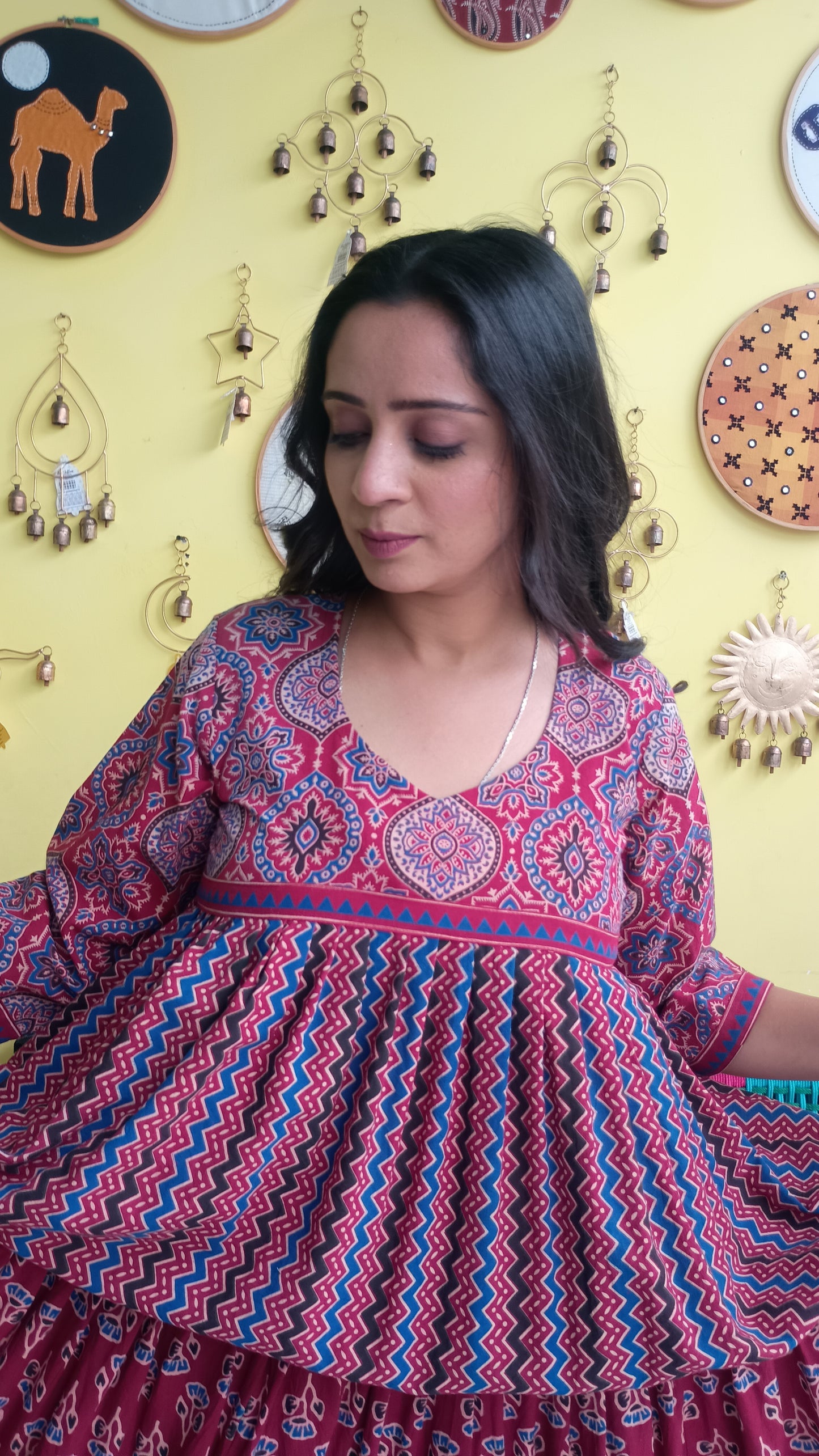 ''Shivanya'' long gown with 3 layer frill pattern