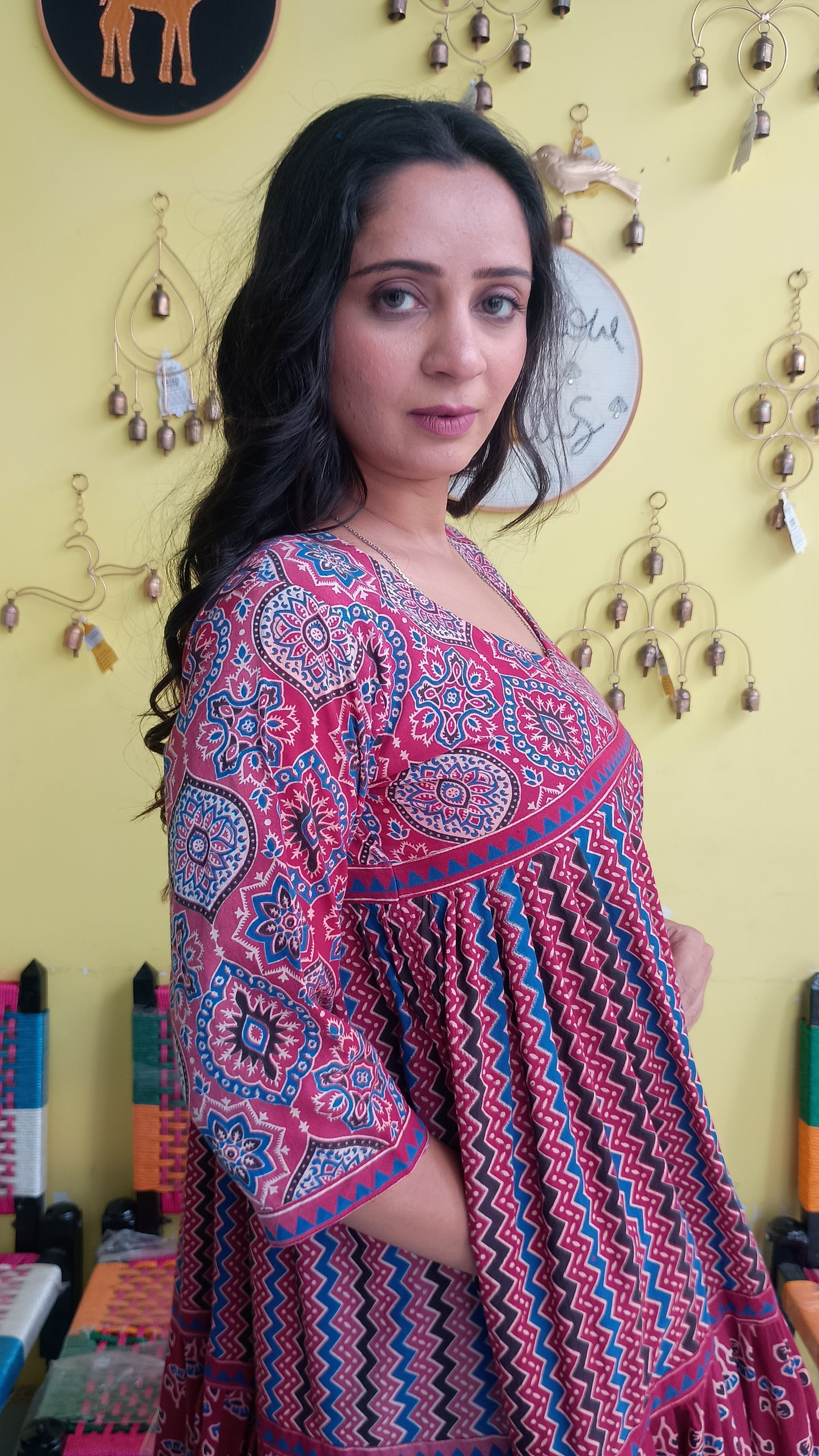 ''Shivanya'' long gown with 3 layer frill pattern