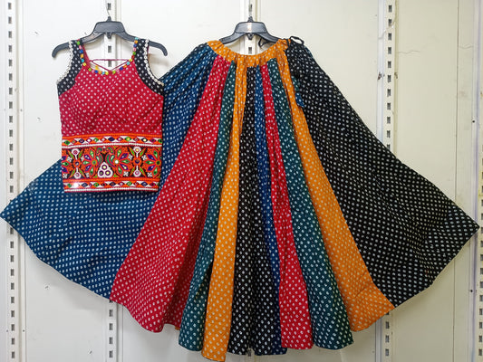 *Suhani*Navratri special full flair bandhni skirt with kamkha style blouse set