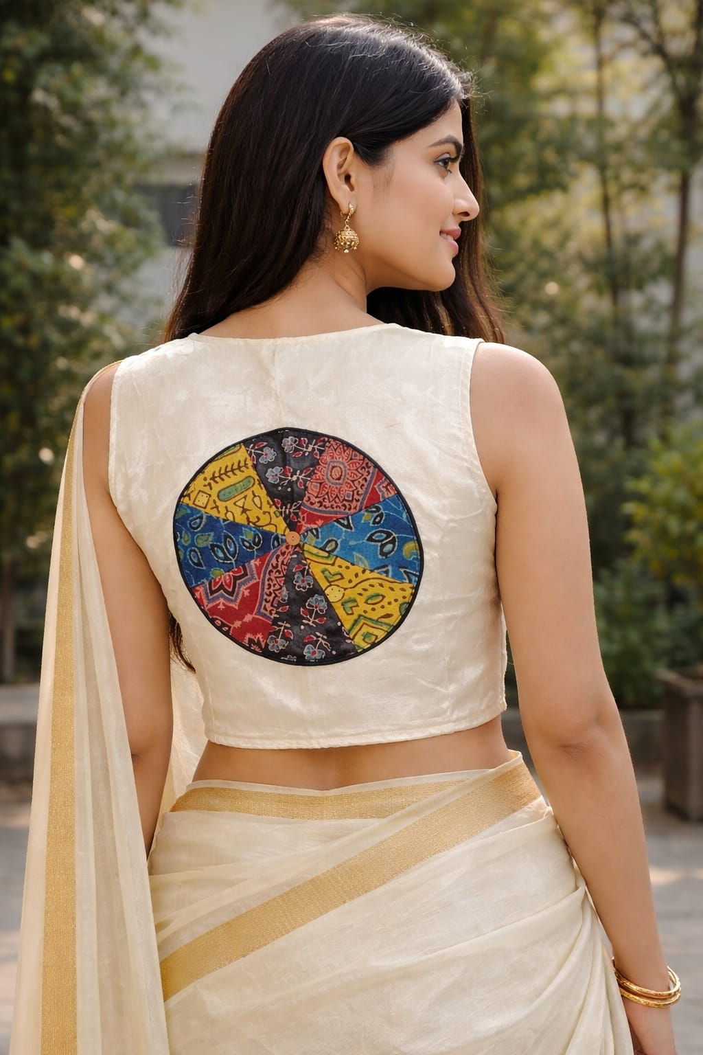 "Reema*off white Plain mashroo sleeveless blouse